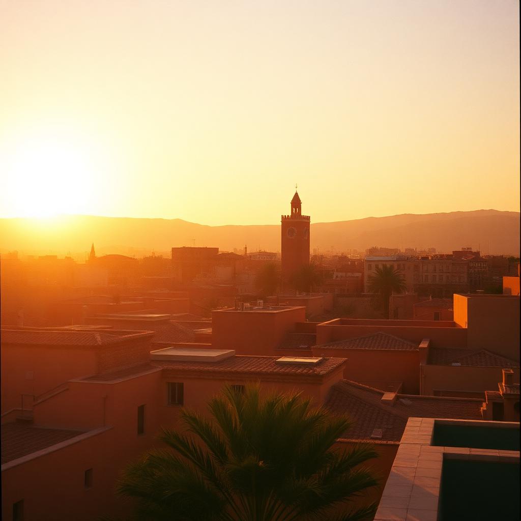 Marrakech rooftops at golden hour
